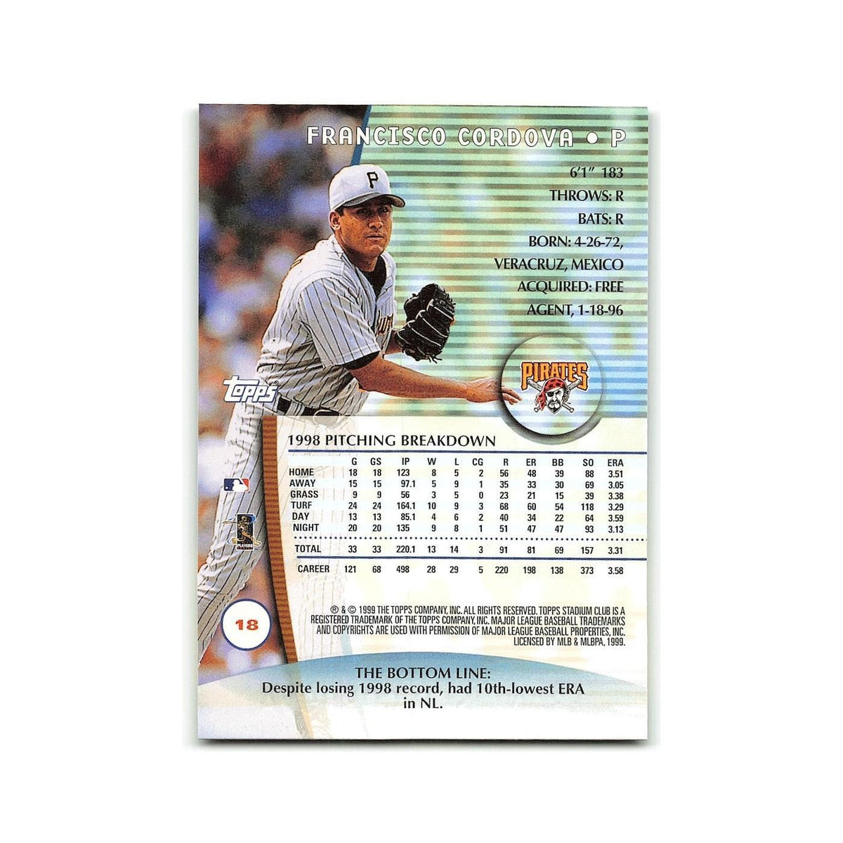 Francisco Cordova 1999 Topps Stadium Club #18 Norwich Navigators NM
