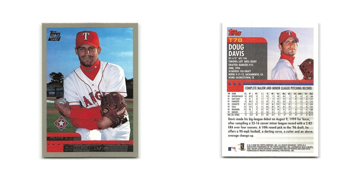 Doug Davis Rookie 2000 Topps Traded #T78 Texas Rangers Baseball Card NM