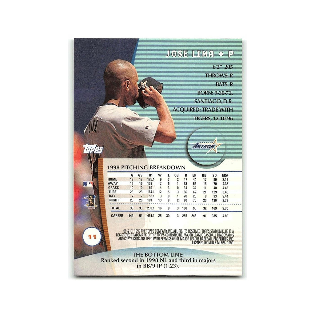 Jose Lima 1999 Topps Stadium Club #11 Houston Astros Baseball Card NM