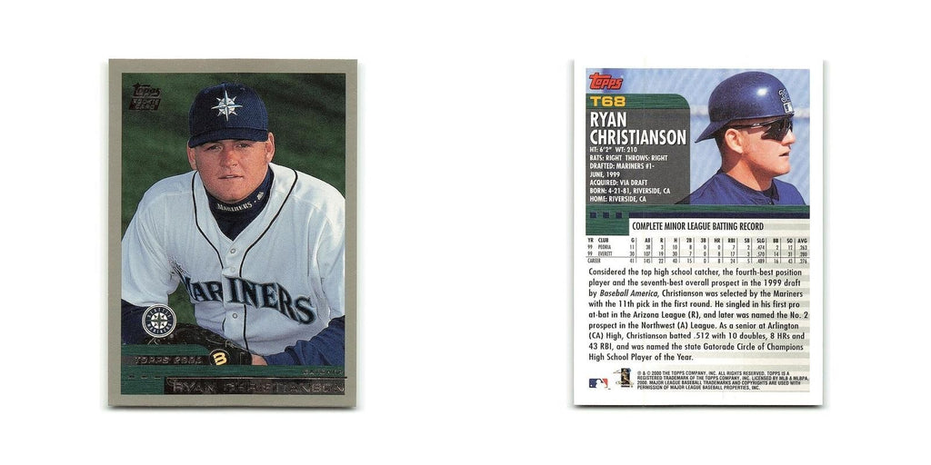 Ryan Christianson Rookie 2000 Topps Traded #T68 Seattle Mariners NM