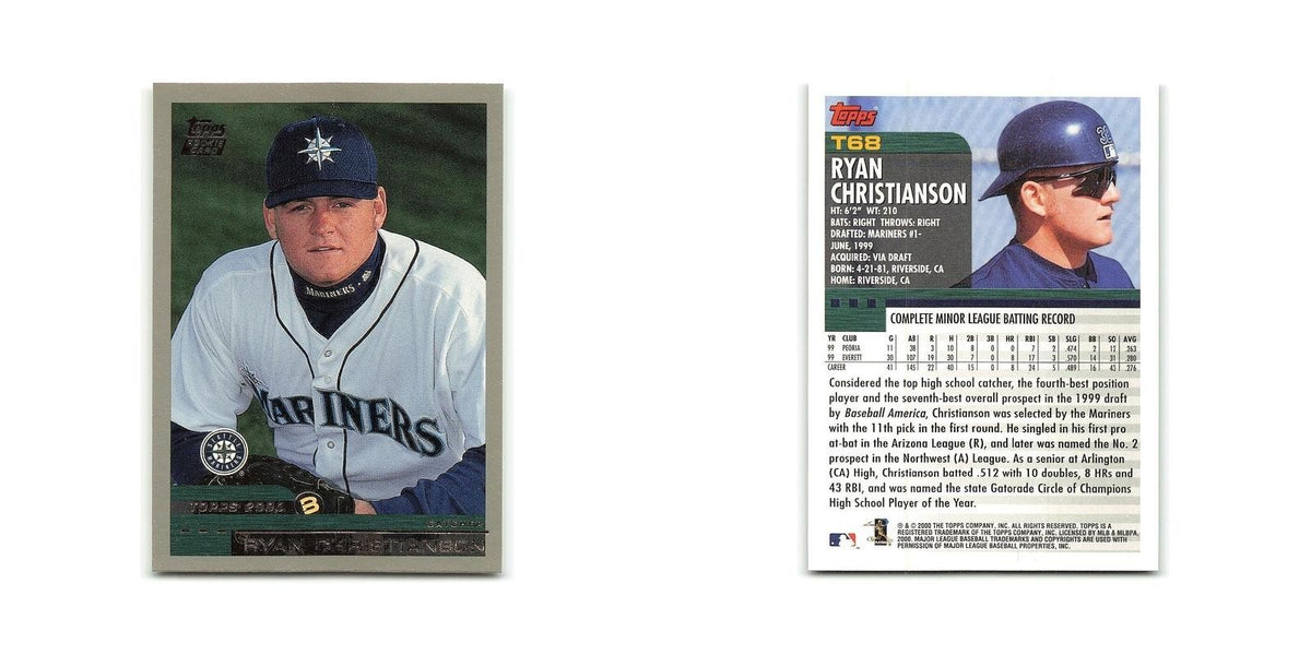 Ryan Christianson Rookie 2000 Topps Traded #T68 Seattle Mariners NM