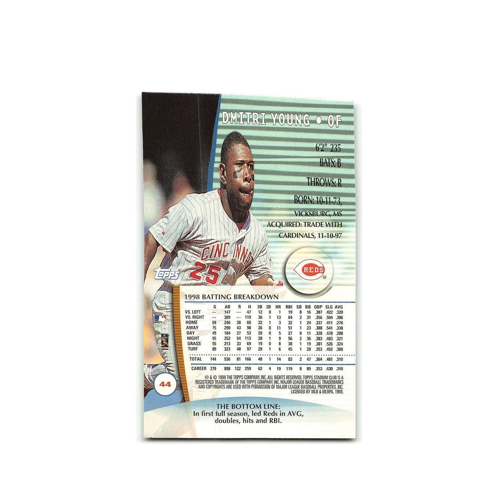 Dmitri Young 1999 Topps Stadium Club #44 Cincinnati Reds Baseball Card NM