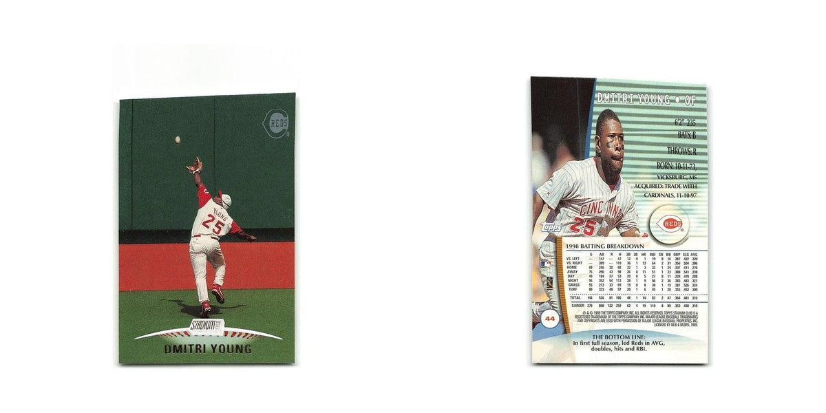 Dmitri Young 1999 Topps Stadium Club #44 Cincinnati Reds Baseball Card NM