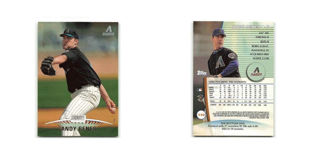 Andy Benes 1999 Topps Stadium Club #132 Arizona Diamondbacks Baseball Card NM