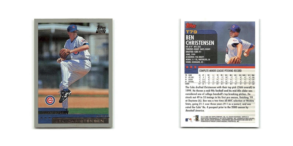 Ben Christensen Rookie 2000 Topps Traded #T79 Chicago Cubs Baseball Card NM