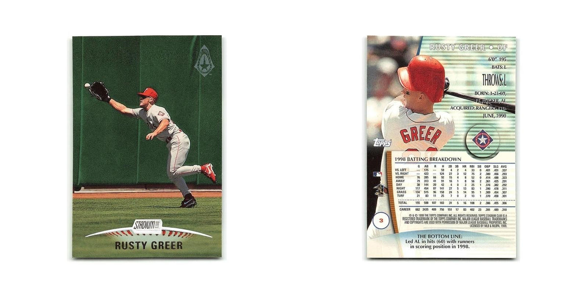 Rusty Greer 1999 Topps Stadium Club #6 Texas Rangers Baseball Card NM