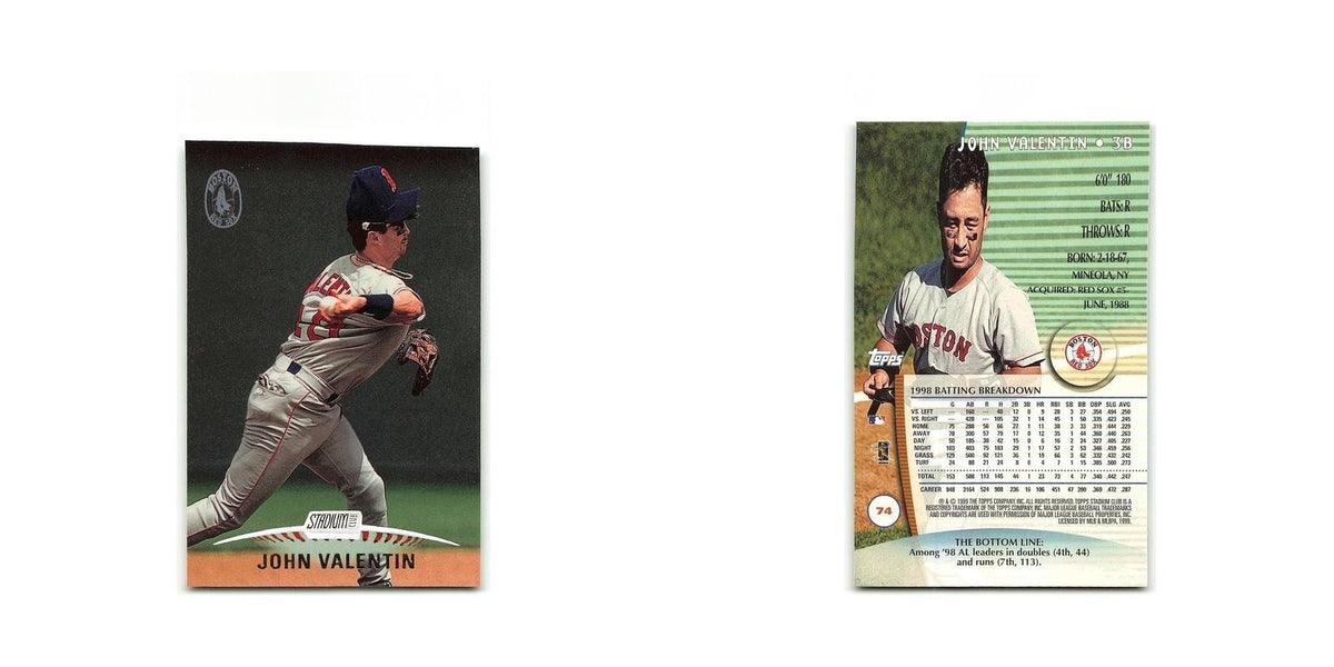 John Valentin 1999 Topps Stadium Club #74 Boston Red Sox Baseball Card NM