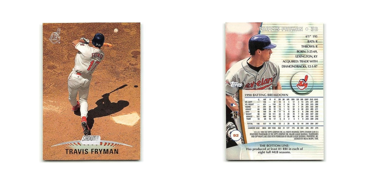 Travis Fryman 1999 Topps Stadium Club #92 Cleveland Indians Baseball Card NM