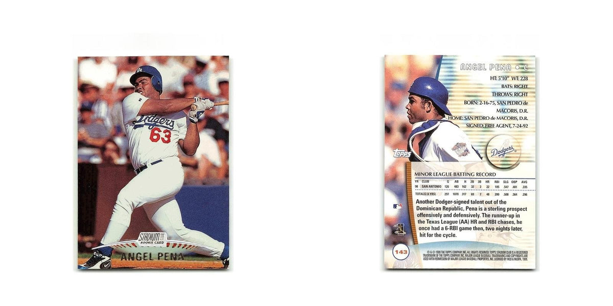 Angel Pena 1999 Topps Stadium Club #143 Los Angeles Dodgers Baseball Card NM