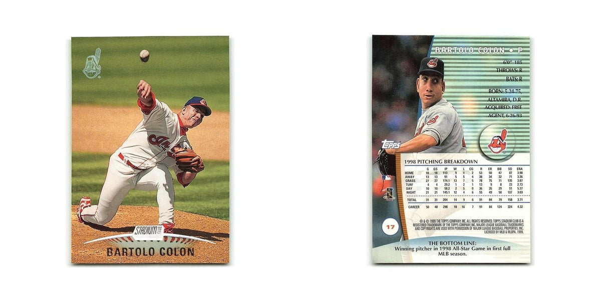 Bartolo Colon 1999 Topps Stadium Club #17 Cleveland Indians Baseball Card NM