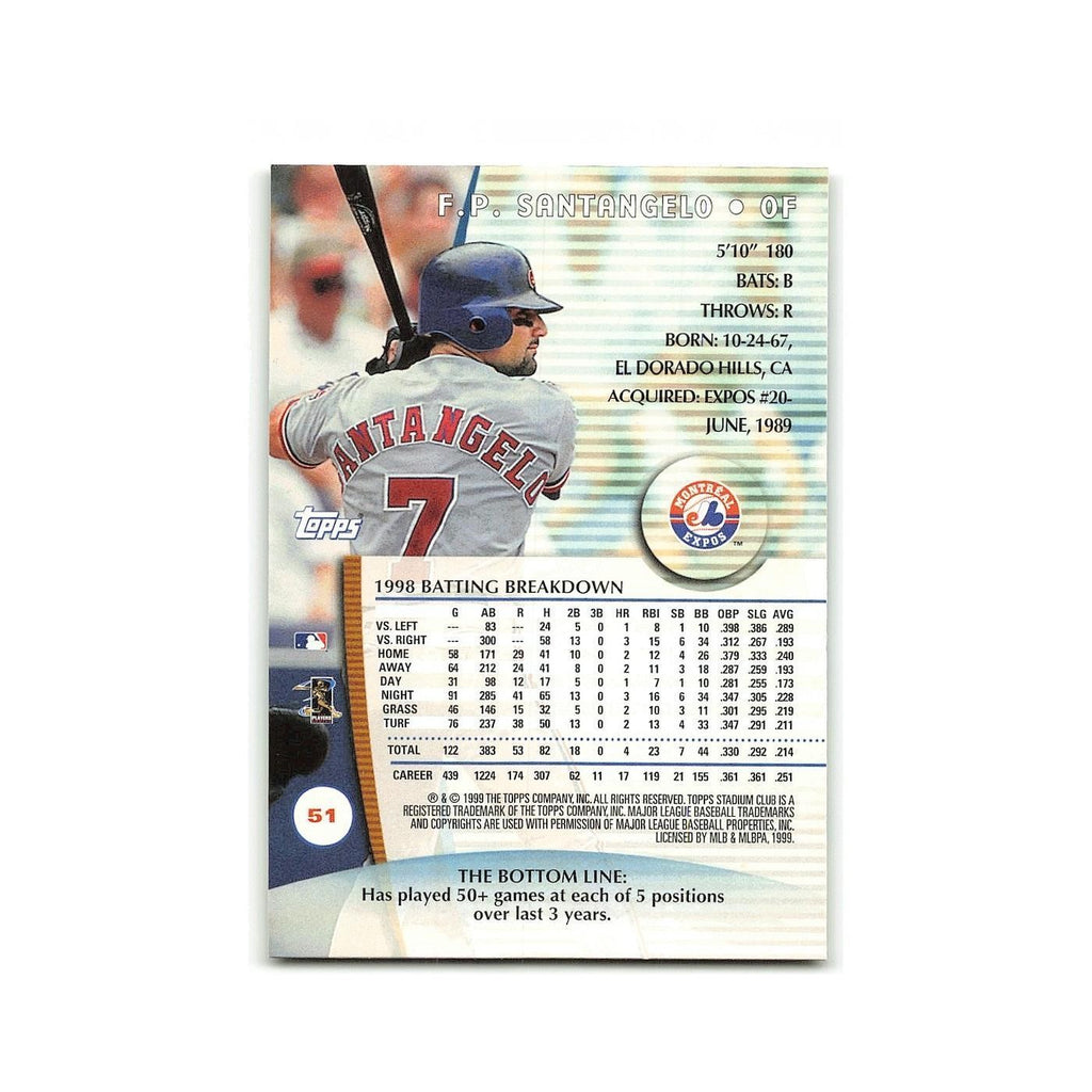 F.P. Santangelo 1999 Topps Stadium Club #51 Montreal Expos Baseball Card NM