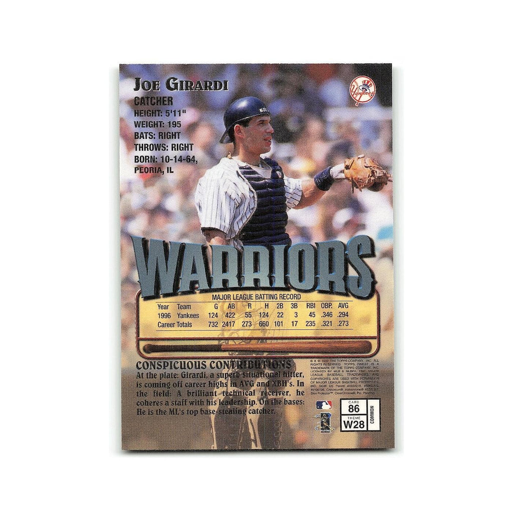Joe Girardi 1997 Topps Finest w Coating #86 Colorado Rockies Baseball Card NM