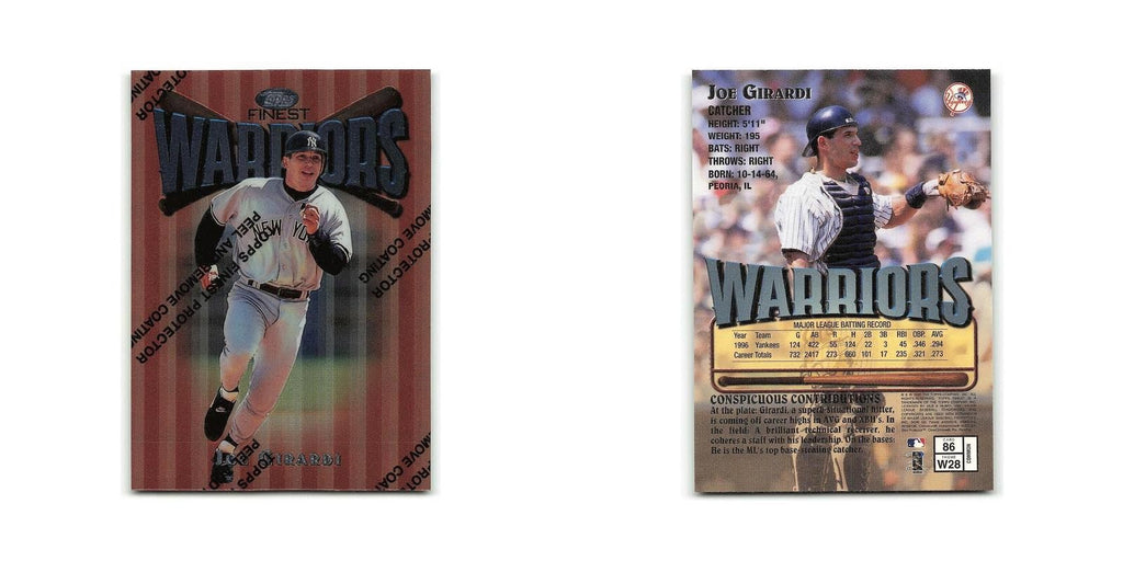 Joe Girardi 1997 Topps Finest w Coating #86 Colorado Rockies Baseball Card NM