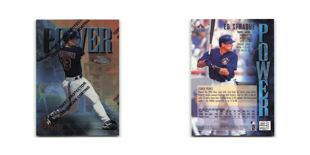 Ed Sprague 1997 Topps Finest w Coating #257 Toronto Blue Jays Baseball Card NM
