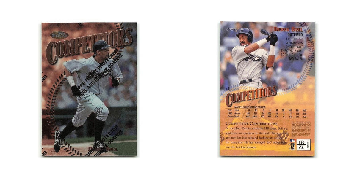 Derek Bell 1997 Topps Finest w Coating #198 Houston Astros Baseball Card NM