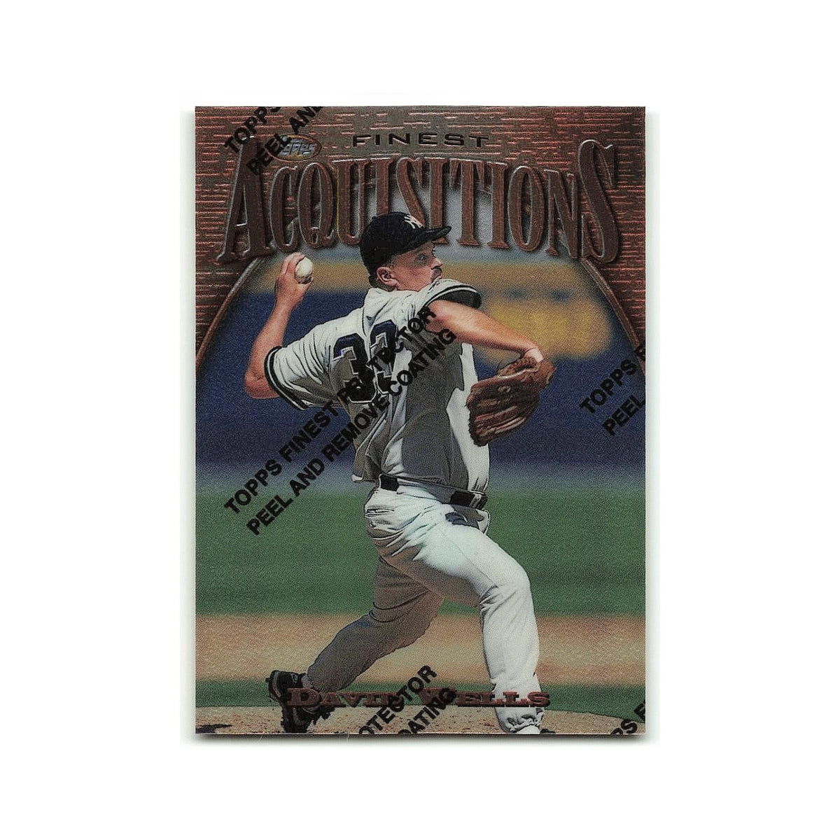 David Wells 1997 Topps Finest w Coating #179 New York Yankees Baseball Card NM