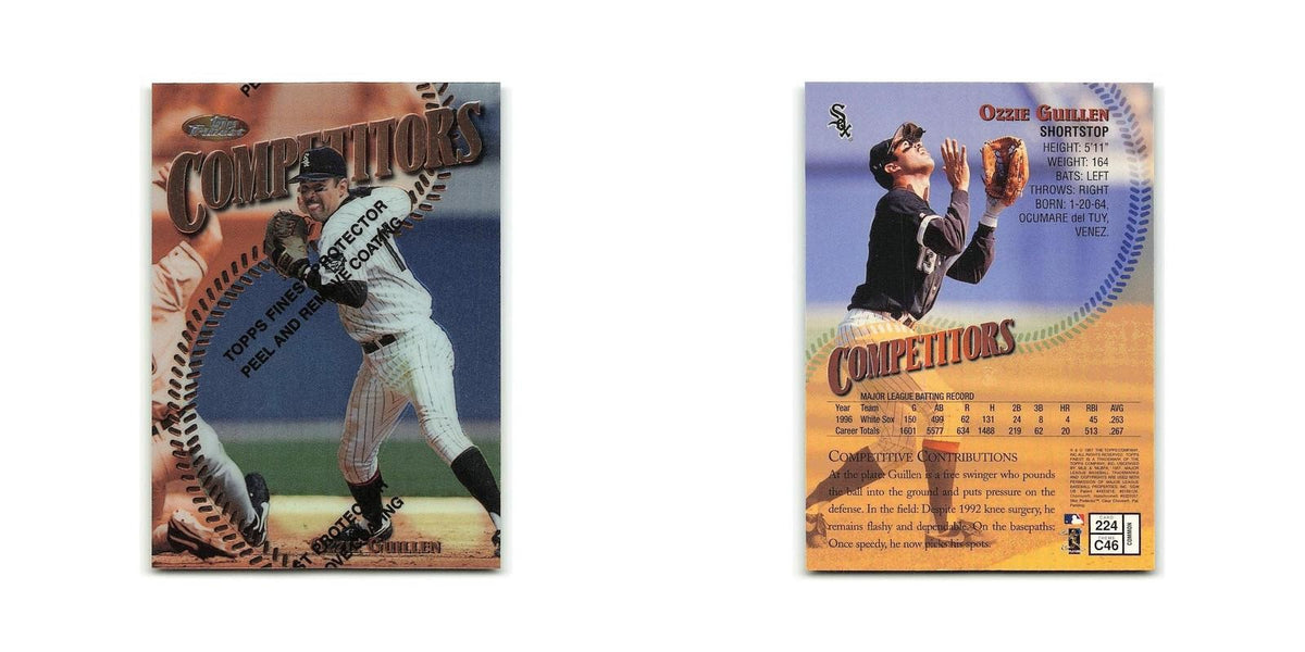 Ozzie Guillen 1997 Topps Finest w Coating #224 Chicago White Sox NM