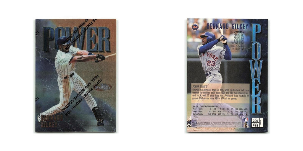Bernard Gilkey 1997 Topps Finest w Coating #226 New York Mets Baseball Card NM