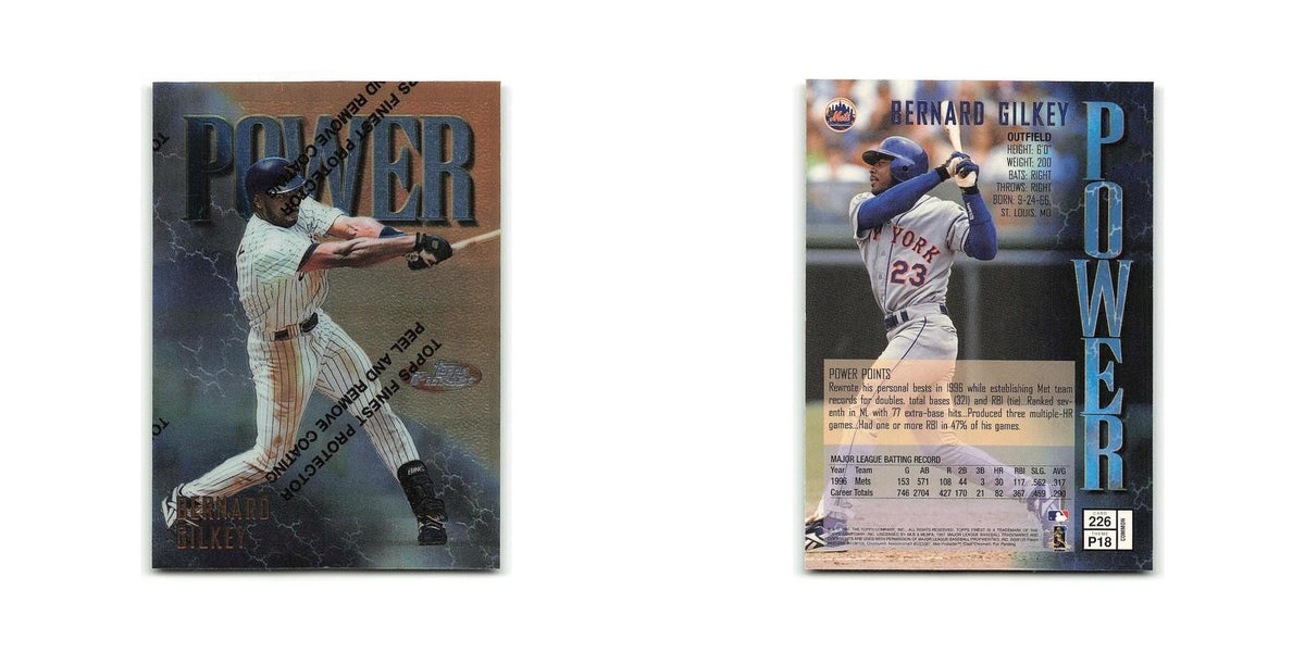 Bernard Gilkey 1997 Topps Finest w Coating #226 New York Mets Baseball Card NM