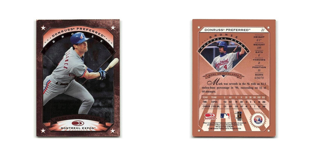 Mark Grudzielanek 1997 Donruss Preferred #21 Montreal Expos Baseball Card NM