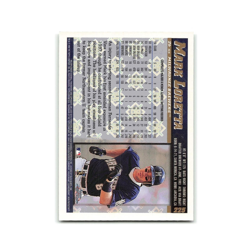 Mark Loretta 1998 Topps Chrome #225 Milwaukee Brewers Baseball Card NM