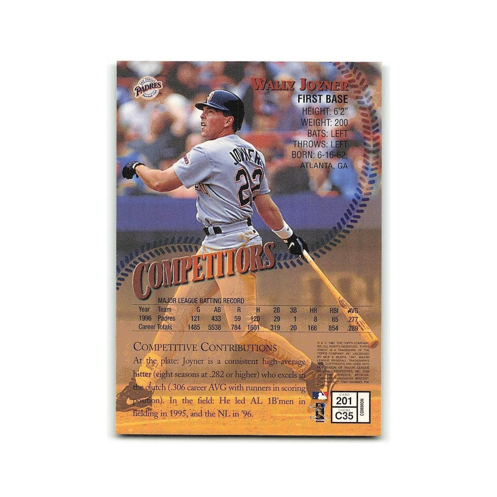Wally Joyner 1997 Topps Finest w Coating #201 San Diego Padres Baseball Card NM
