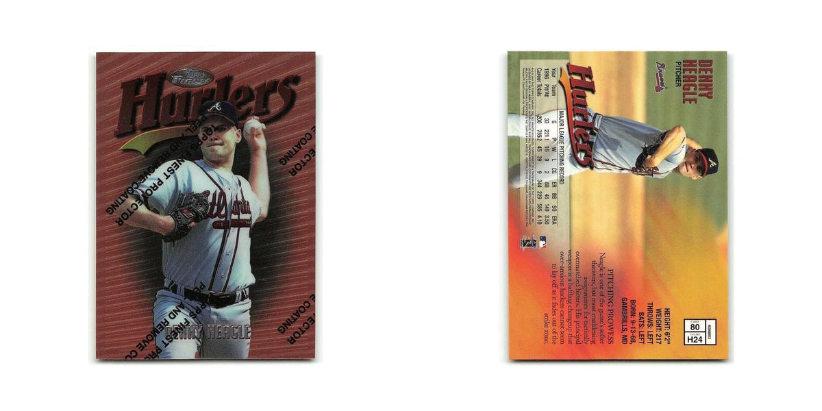 Denny Neagle 1997 Topps Finest w Coating #80 Atlanta Braves Baseball Card NM
