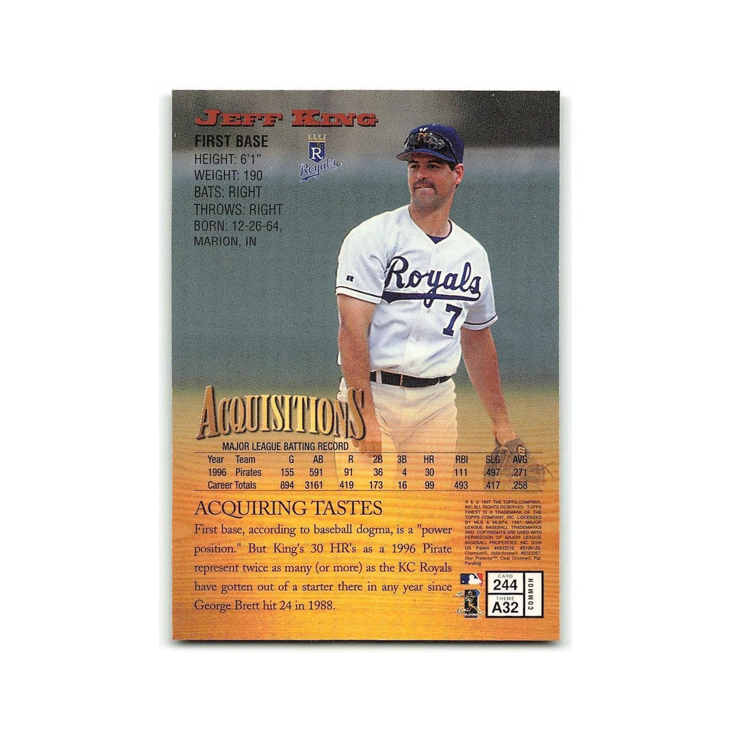 Jeff King 1997 Topps Finest w Coating #244 Kansas City Royals Baseball Card NM