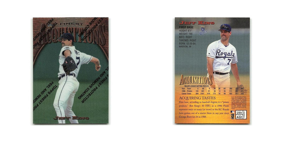 Jeff King 1997 Topps Finest w Coating #244 Kansas City Royals Baseball Card NM