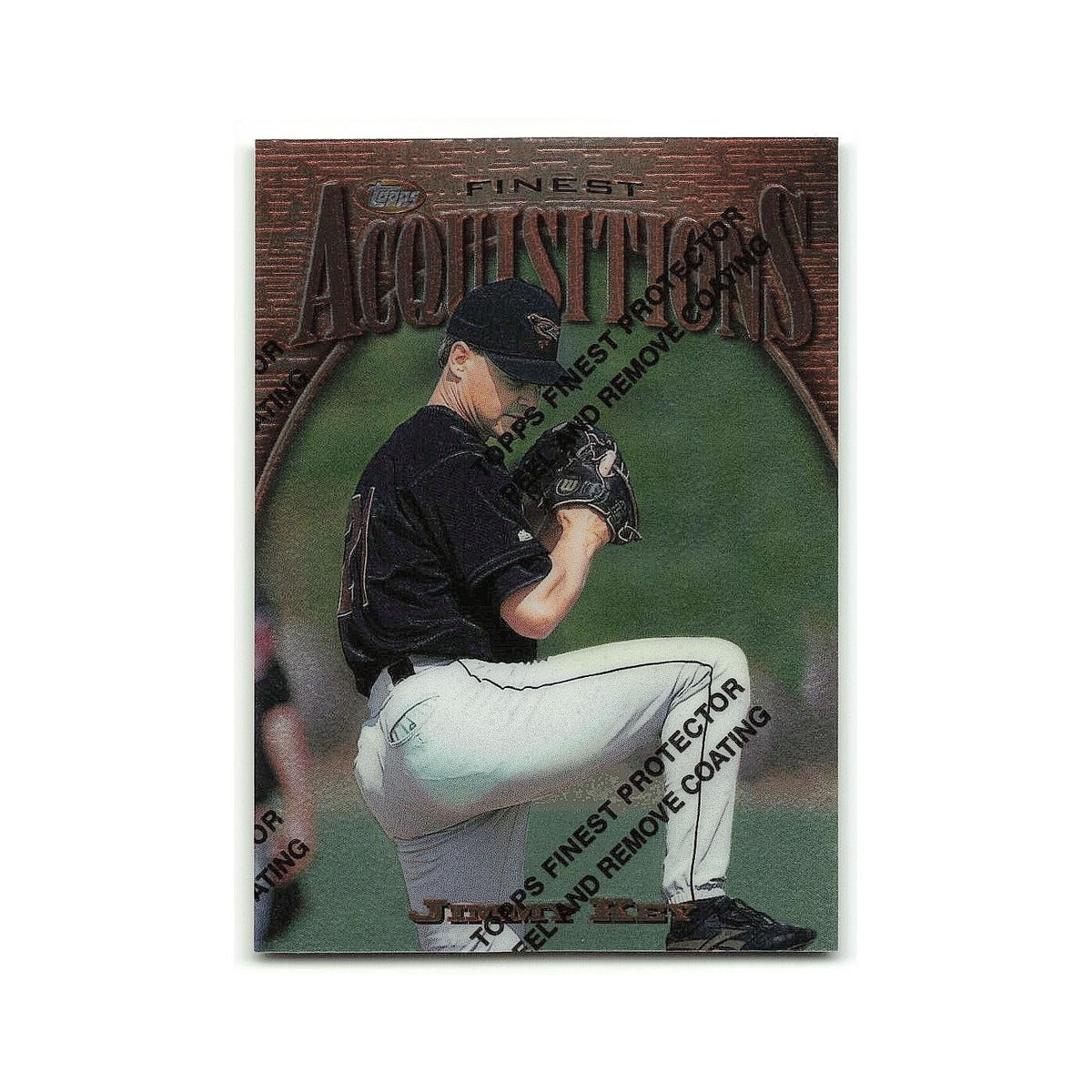 Jimmy Key 1997 Topps Finest w Coating #211 Baltimore Orioles Baseball Card NM