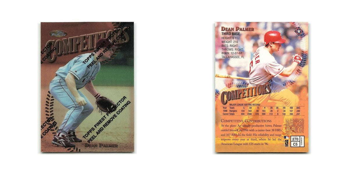 Dean Palmer 1997 Topps Finest w Coating #270 Texas Rangers Baseball Card NM