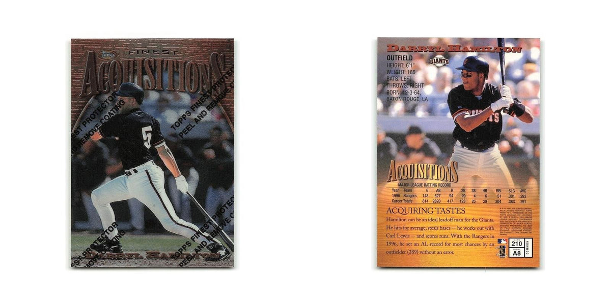 Darryl Hamilton 1997 Topps Finest w Coating #210 Milwaukee Brewers NM