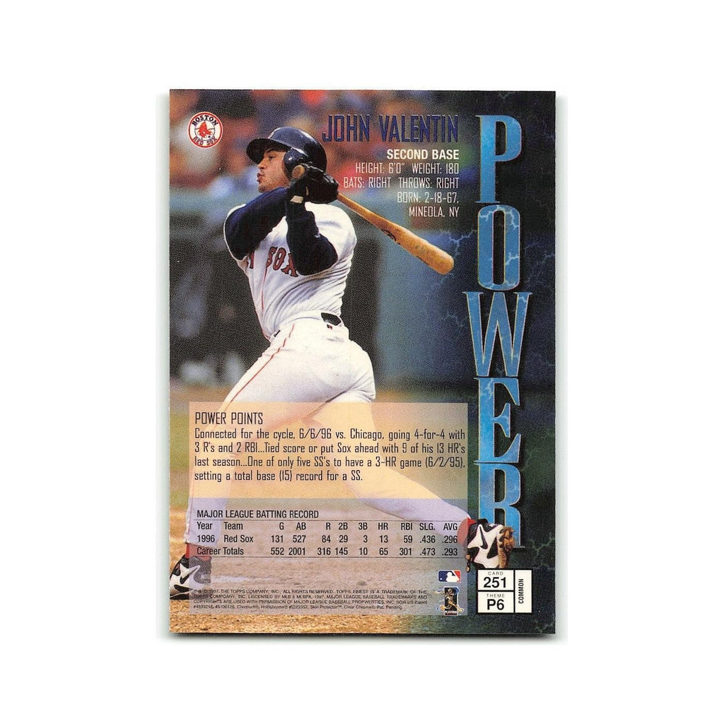 John Valentin 1997 Topps Finest w Coating #251 Boston Red Sox Baseball Card NM