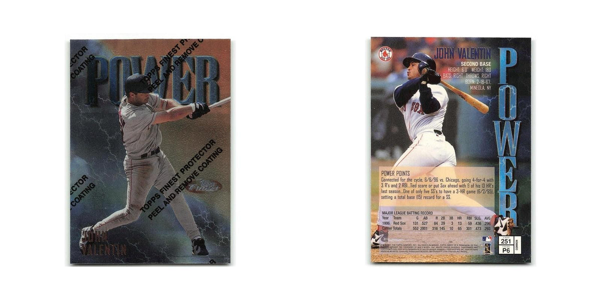 John Valentin 1997 Topps Finest w Coating #251 Boston Red Sox Baseball Card NM