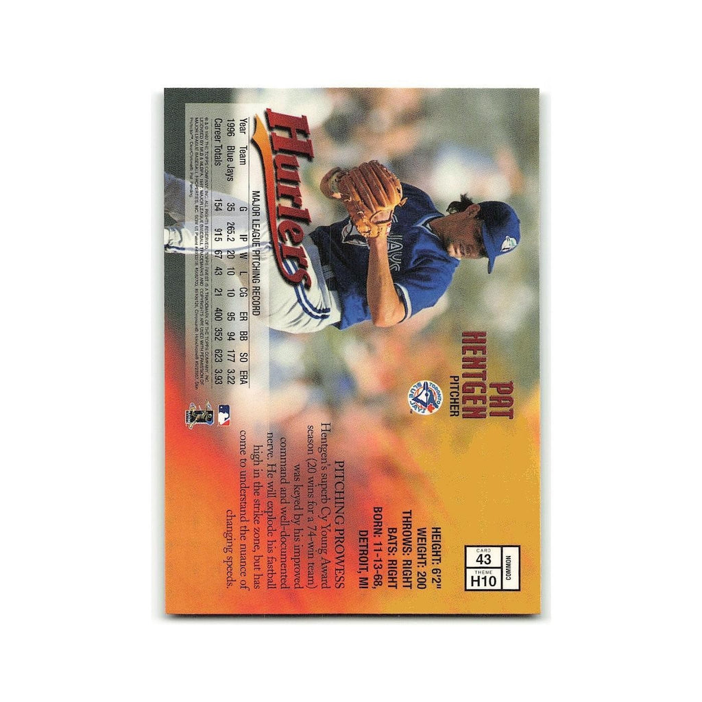 Pat Hentgen 1997 Topps Finest w Coating #43 Toronto Blue Jays Baseball Card NM