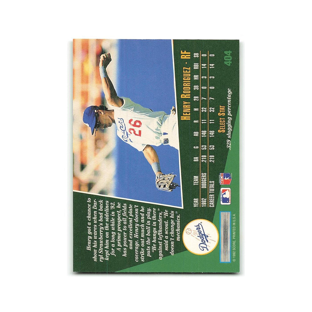 Henry Rodriguez Rookie 1993 Select #404 Los Angeles Dodgers Baseball Card NM