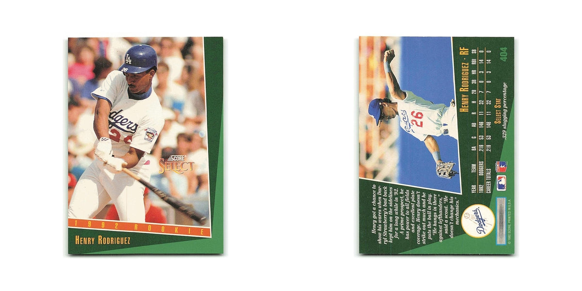 Henry Rodriguez Rookie 1993 Select #404 Los Angeles Dodgers Baseball Card NM