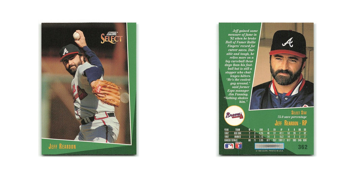 Jeff Reardon 1993 Select #362 Atlanta Braves Baseball Card NM