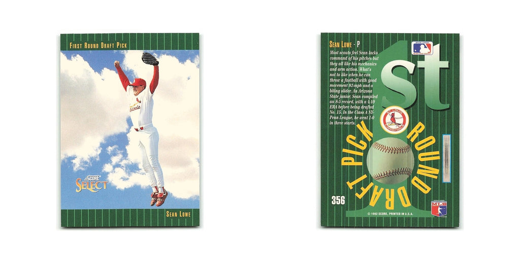 Sean Lowe Rookie 1993 Select #356 St. Louis Cardinals Baseball Card NM