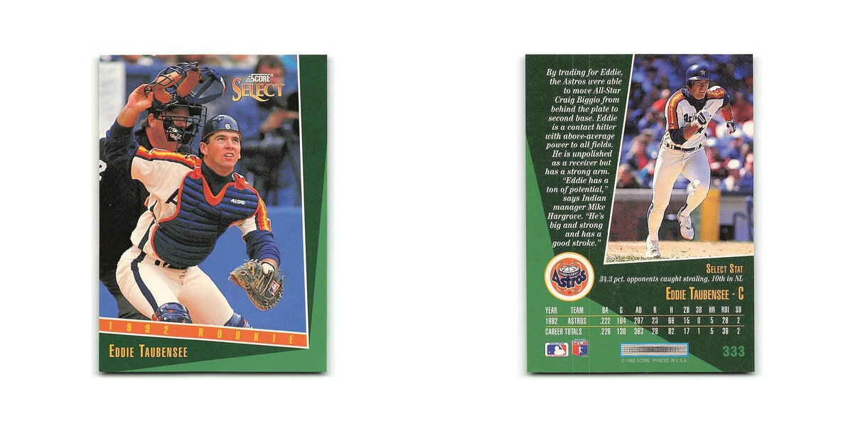 Eddie Taubensee Rookie 1993 Select #333 Houston Astros Baseball Card NM