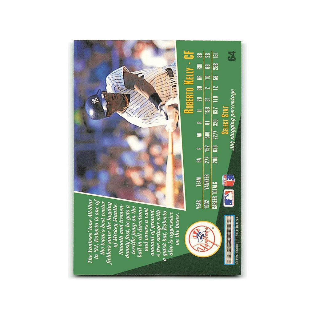 Roberto Kelly 1993 Score Select #64 New York Yankees Baseball Card NM