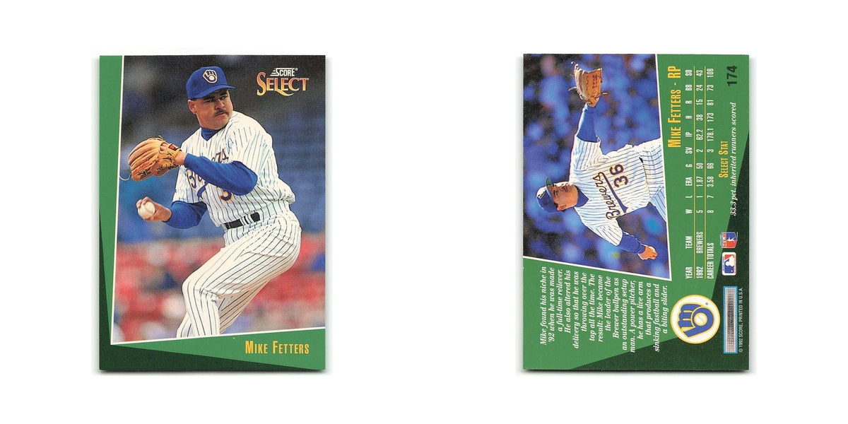 Mike Fetters 1993 Score Select #174 Milwaukee Brewers Baseball Card NM