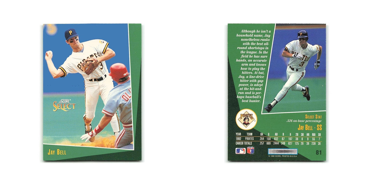 Jay Bell 1993 Score Select #81 Pittsburgh Pirates Baseball Card NM