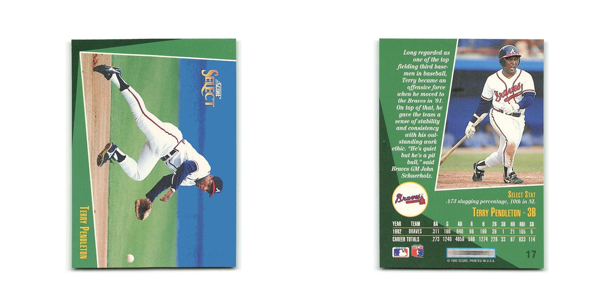 Terry Pendleton 1993 Score Select #17 Atlanta Braves Baseball Card NM