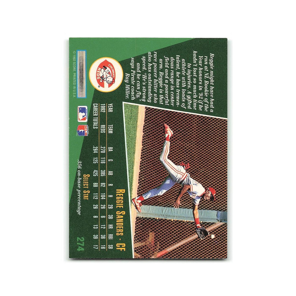 Reggie Sanders Rookie 1993 Score Select #274 Cincinnati Reds Baseball Card NM