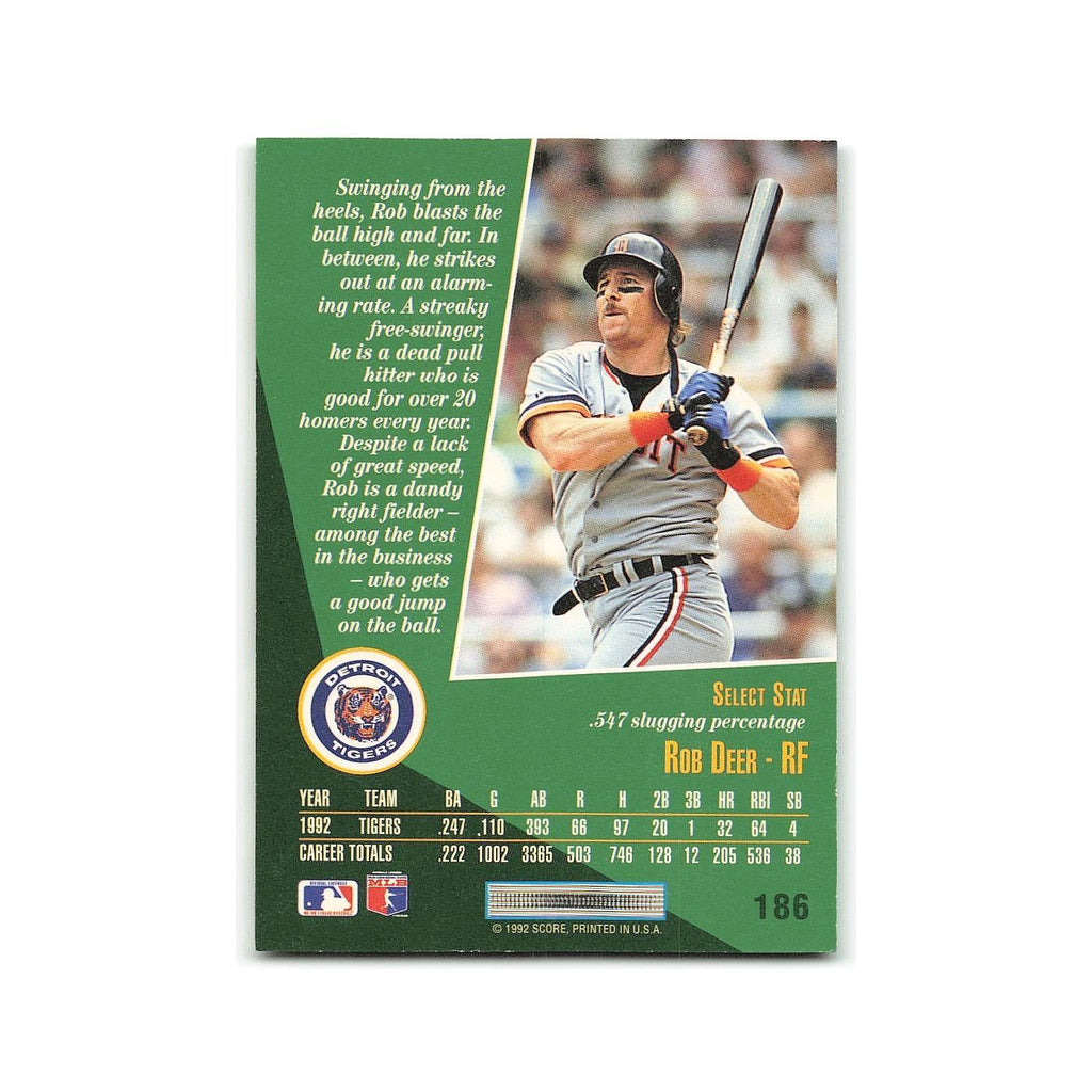 Rob Deer 1993 Score Select #186 Detroit Tigers Baseball Card NM