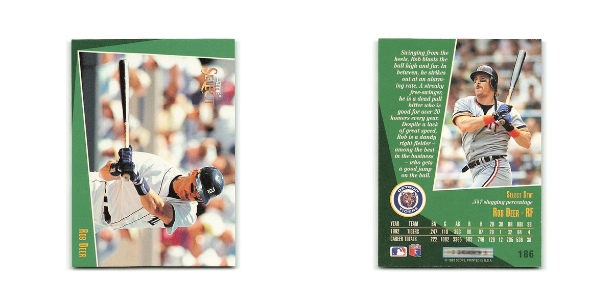 Rob Deer 1993 Score Select #186 Detroit Tigers Baseball Card NM