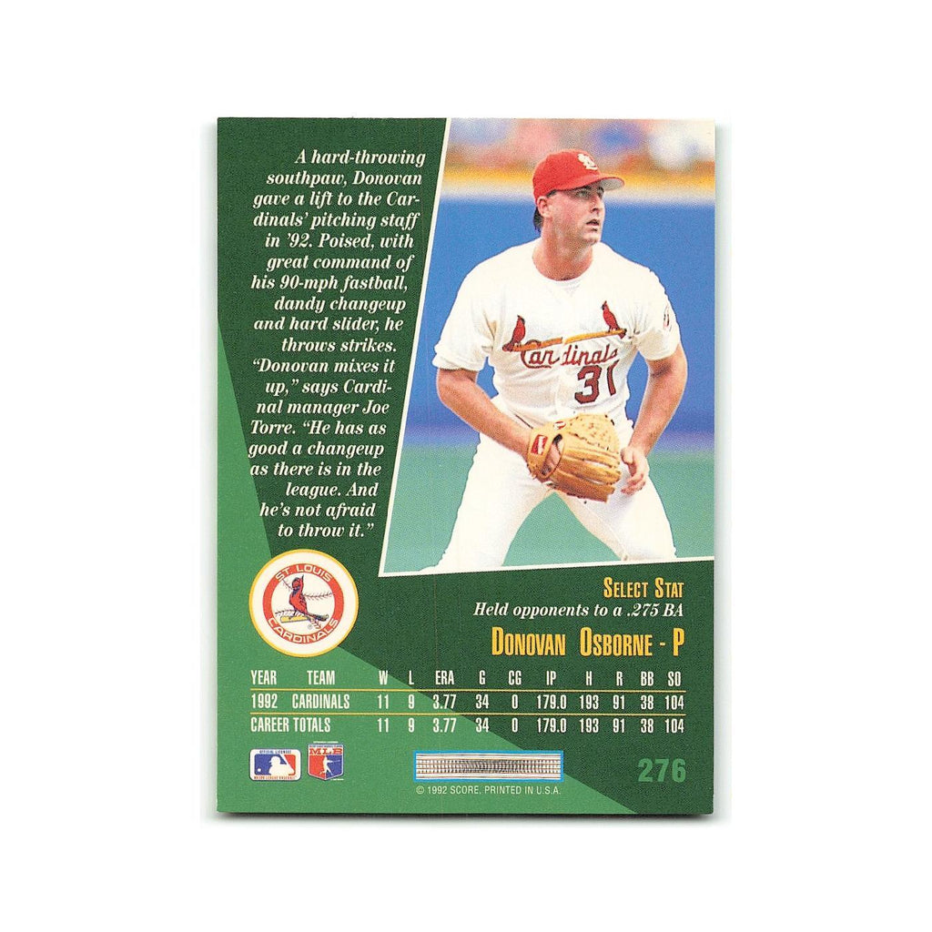 Donovan Osborne Rookie 1993 Score Select #276 St. Louis Cardinals NM