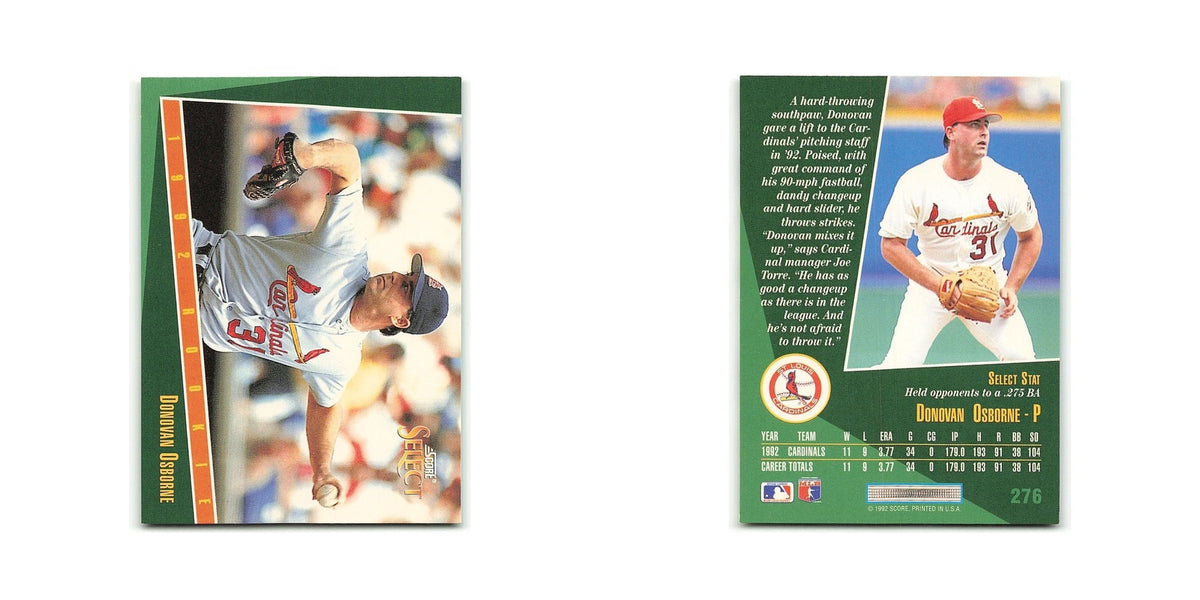 Donovan Osborne Rookie 1993 Score Select #276 St. Louis Cardinals NM