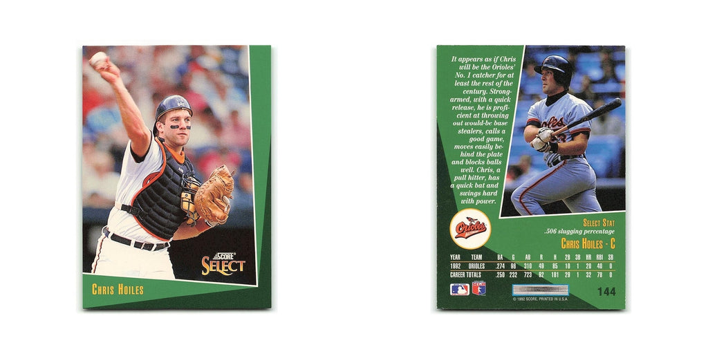 Chris Hoiles 1993 Score Select #144 Baltimore Orioles Baseball Card NM